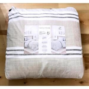 Fairfield Square Aiden Striped 6pc Comforter Set Taupe Twin